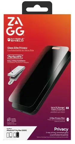 ZAGG Glass Elite Privacy 360 Apple iPhone 17 Pro Max / Ochranné sklo / Privacy filter / 5x vyššia odolnosť