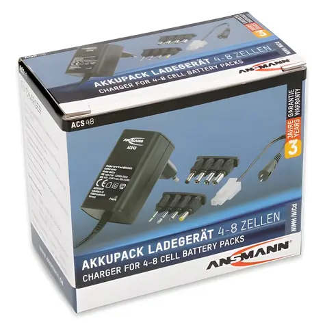 Ansmann ACS48 čierna / Nabíjačka / NiMH a NiCd / 4-8 článkov / 4,8-9,6 V