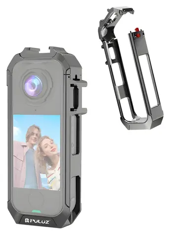 Puluz PU1063H sivá / Ochranné púzdro / Insta360 X4 Air / hliníková zliatina / magnetická základňa