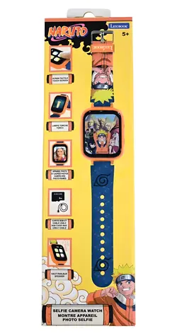 LEXIBOOK Detské hodinky s kamerou Naruto / Dotykový displej / Selfie fotoaparát / USB-C nabíjanie / od 5 rokov