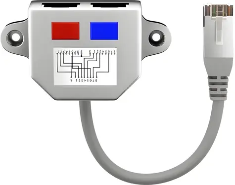 Goobay T-adaptér RJ45 strieborná / Adaptér / 1x RJ45(M) na 2x RJ45(F) / Fast Ethernet 10/100