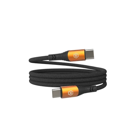 Hammer Magnetický kábel USB-C čierny / Kábel / USB-C (M) - USB-C (M) / 100W / 1 m / nylonové opletenie