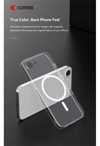 Comma Hard Jacket číra / Kryt / Apple iPhone 16e a 17e / magnetický