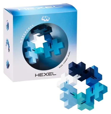 PLUS- PLUS Fidget hračka Hexel Waterfall / 6 prepojených dielikov / Antistresová / od 3 rokov