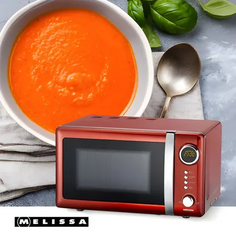 Melissa Mikrovlnná rúra Retro červená chili / Mikrovlnná rúra / 700 W / 20 l / 5 úrovní výkonu