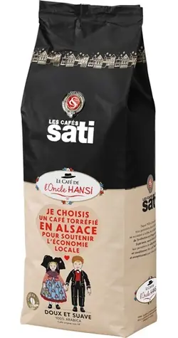 Les Cafés Sati Hansi Doux et Suave 1000 g / Zrnková káva / 100% Arabica