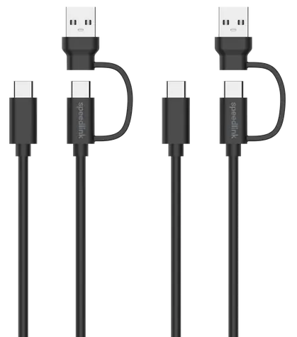 Speed Link Stream / Sada nabíjacích káblov / USB-C a USB-A na USB-C