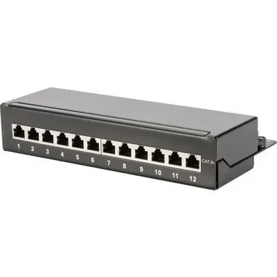 Digitus DN-91612SD- EA čierny / Patch panel / Desktop / 12x RJ-45 / Cat.6a tienený