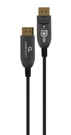 Gembird AOC Premium DisplayPort kábel 30 m čierna / DisplayPort kábel / aktívny optický / 8K / Ethernet