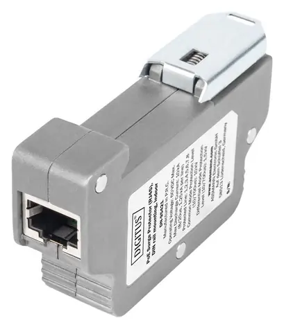 Digitus DN-95421 sivá / Prepäťová ochrana / PoE++ / RJ-45 / 10 kV