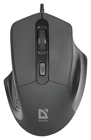 Defender Dátum MB-347 čierna / Drôtová optická myš / 1600 DPI / USB / 4 tlačidlá