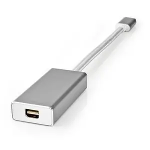 Nedis USB-C - Mini DisplayPort adaptér strieborná / Adaptér / USB 3.2 Gen 1 / 4K 60Hz / opletený nylon / 0,2 m