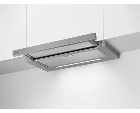AEG DPE5660M šedá, nerez oceľ / Digestor / polovestavaná / 60 cm / A / LED