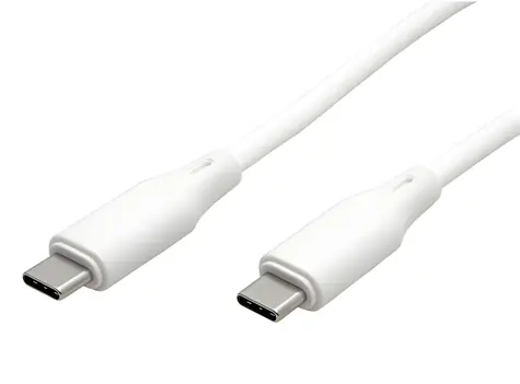 Roline USB-C - USB-C M/M silikónový biely / Nabíjací kábel / 60 W / 1 m