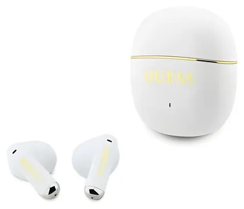 Guess Gold Line Glossy Classic Logo TWS biela / Slúchadlá / Bezdrôtová / Do uší