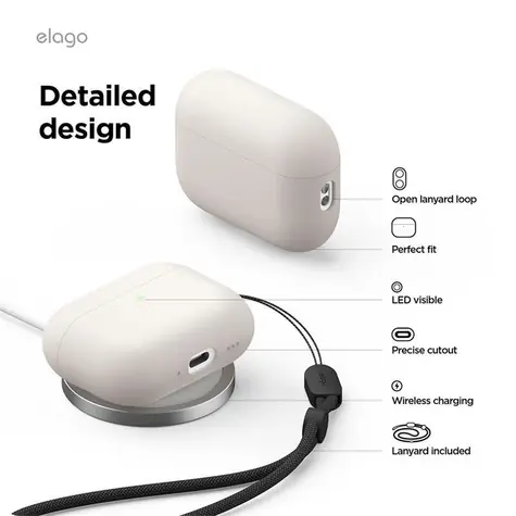 Elago AirPods Pro 3 Liquid Hybrid Strap Case Stone / Puzdro / S pútkom