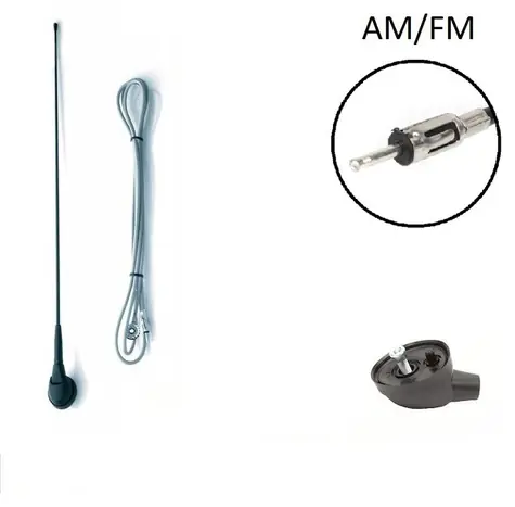 Calearo AM/FM predná anténa so zvodom / Anténa / pasívna / DIN / 41 cm