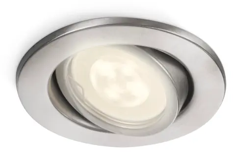 Philips Fresco 17289/47/16 nerezová / Podhľadové LED svietidlo / GU10 5W / 395lm / 2700K / IP23