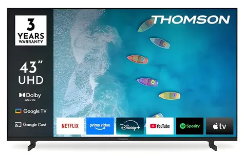 43" Thomson 43UG4S15 čierna / Televízia / 4K UHD / LED / Google TV