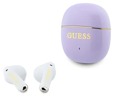 Guess Gold Line Glossy Classic Logo TWS fialové / Bezdrôtové slúchadlá / Do uší