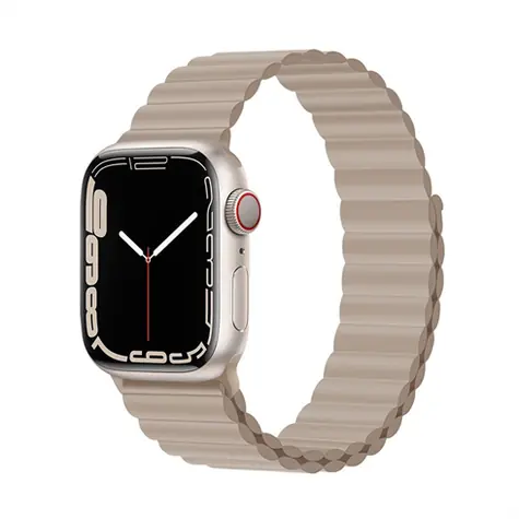 Devia Deluxe Sport 3 40/41/42 mm khaki / Remienok pre Apple Watch / Silikónový / Magnetické zapínanie