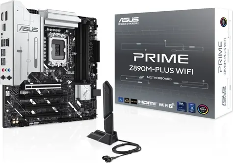 Asus Prime Z890M- PLUS WIFI / Základná doska / Intel Z890 / LGA1851 / DDR5 / Wi-Fi 7 / 2.5 GLAN / mATX