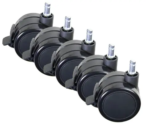 Arozzi Wheel Pack PU Lockable XL / Náhradné kolieska pre herné stoličky / zamykateľné / PU