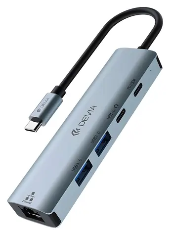 Devia Leopard Series EC701 tmavo šedá / USB-C húb / 5v1