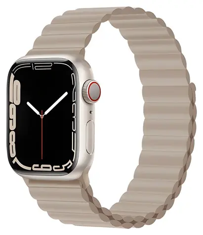 Devia Deluxe Sport 3 44/45/46mm khaki / Remienok pre Apple Watch / Silikónový / Magnetické uchytenie