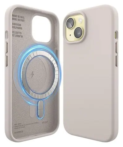 Elago Silicone Case Stone / Silikónový kryt / Apple iPhone 15 / MagSafe