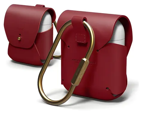 Elago AirPods Leather červená / Puzdro / koža