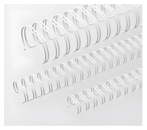 EuroSupplies Kovové chrbty 3:1" 9,5 mm biele / pre 51-65 listov 80 g papiera / 100 ks