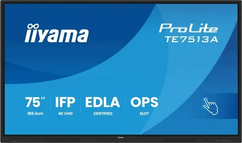 75" iiyama Interaktívny dotykový displej / IPS / 4K UHD / 40bodový dotyk / Android 14 / Wi-Fi 6