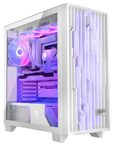 Modecom Volcano Perun Apex ARGB biela / Skriňa / ATX / 1x USB-C / 2x USB 3.0 / 4X 140mm ARGB / bez zdroja