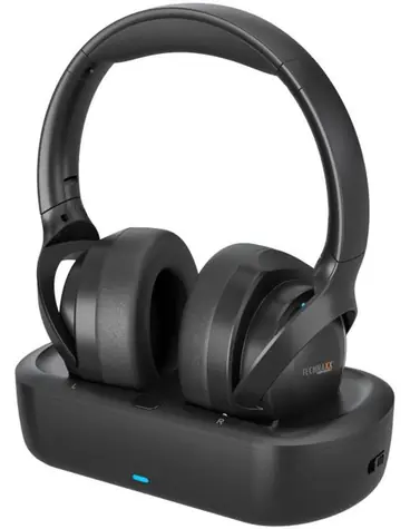Technaxx TX-350 čierna / Bezdrôtové slúchadlá k TV / Bluetooth 5.4 / mikrofón / dosah 10 m / 30 h