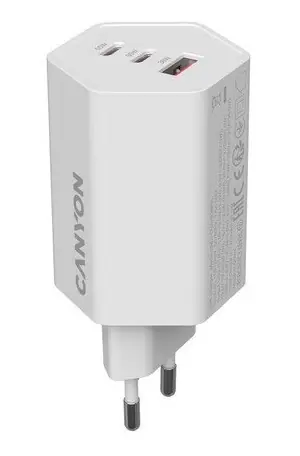 Canyon Hexagon 65 biela / Nabíjačka / 65W / 2x USB-C + 1x USB-A