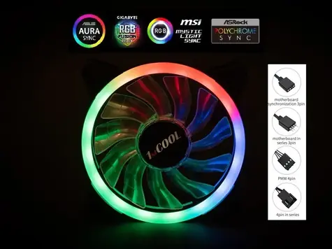 1stCool AURA EVO Dual Ring / Ventilátor / 120mm / ARGB / 1200 RPM