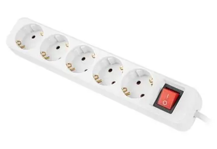 Lanberg Napájacia lišta 5x Schuko biela / Napájacia lišta / 1,5 m / vypínač / detská poistka