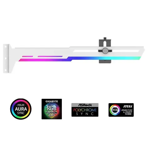 1stCool GPU Holder ARGB biela / Držiak grafickej karty / ARGB / kovový / 280x52 mm