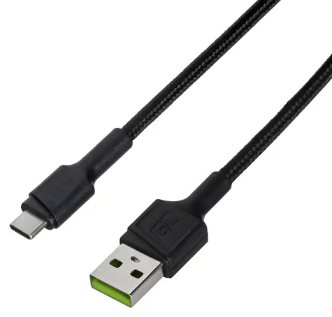 Green Cell KABGC25 čierna / Kábel USB-A (M) - USB-C (M) / 0,3 m / USB 2.0