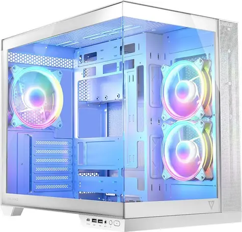 Modecom Volcano Panorama Apex ARGB 3F biela / Skriňa / mATX / Mini-ITX / 1x USB-C / ARGB / bez zdroja