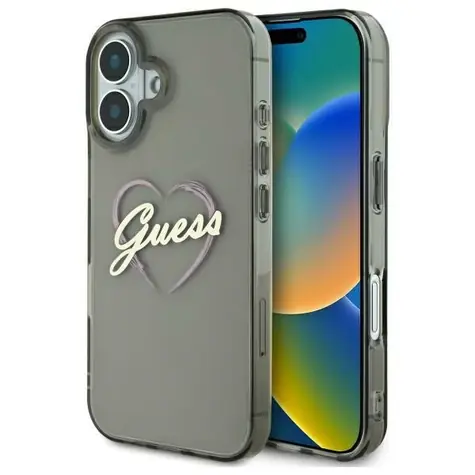 Guess IML Heart čierna / Zadný kryt / pre iPhone 16 PLUS