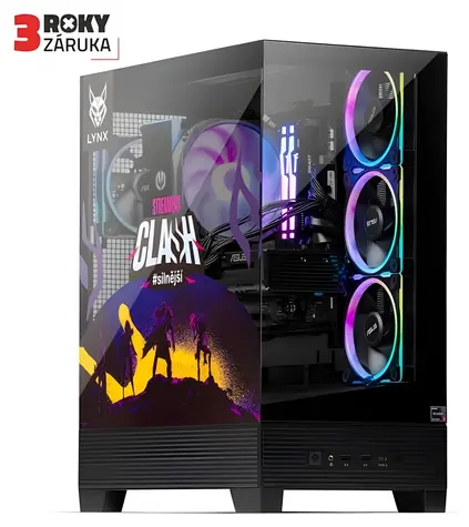 Lynx Streamers Clash / Herné PC / AMD RYZEN 7 7800X3D / 32GB DDR5 / 1TB SSD / RX 9070 XT 16GB / W11H