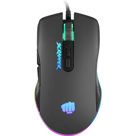 Fury NFU-1699 čierna / Herná myš / optická / 6400 DPI / 7 tlačidiel / RGB / USB / 1,6m