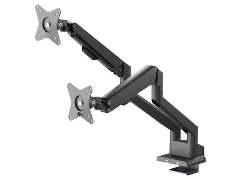 Goobay 70814 čierna / Držiak monitora / pre 2 monitory 17-32" / VESA 75x75, 100x100 / plynová pružina