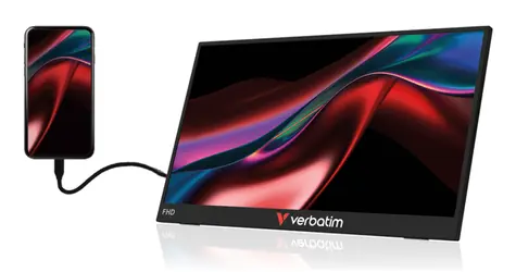 15,6" Verbatim Portable Monitor čierna / Prenosný monitor / IPS / dotykový / 1920x1080 / 250cd/m2 