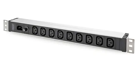 Digitus DN-95429 čierna/hliník / Napájacia lišta / 19" 1U / 9x C13 / 10A / IEC C14 vstup
