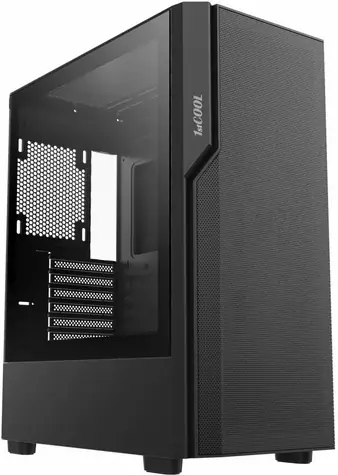 1stCool GAMER 5 čierna / PC skriňa / Mid Tower / bez zdroja / USB 3.0 / USB-C / priehľadná bočnica