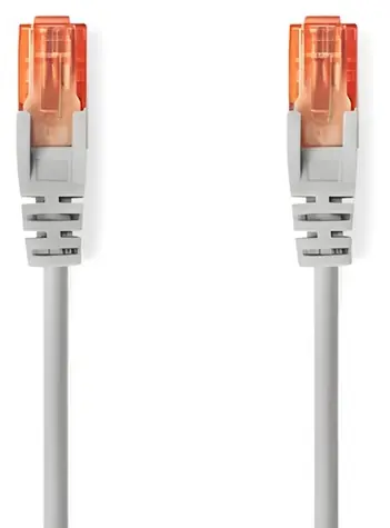 Nedis CAT6 šedá / Sieťový kábel / U/UTP / 1 m / okrúhly / PVC