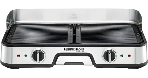 Rommelsbacher BBQ 2025 čierna-nerezová / Elektrický stolný gril / 2000 W / 2 grilovacie zóny
